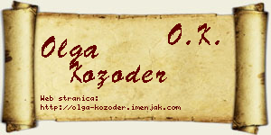 Olga Kozoder vizit kartica